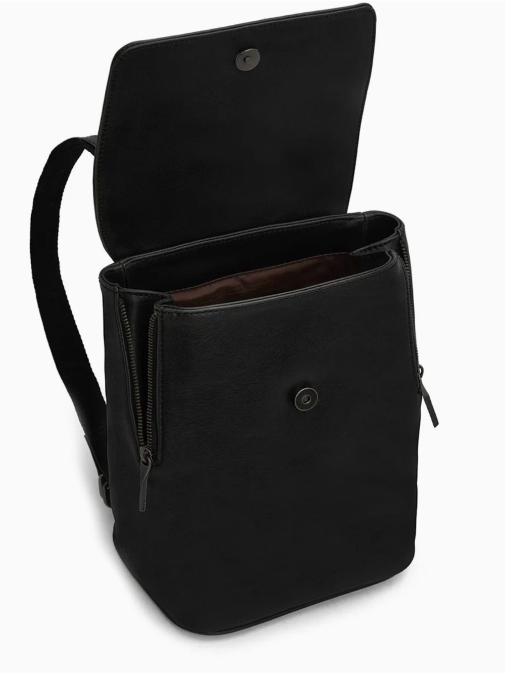 Matt & Nat Black Vegan Leather Flap Backpack - Picture 7 of 9